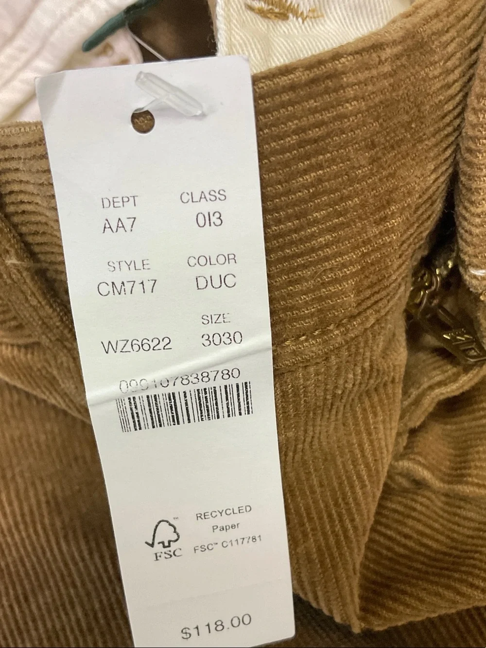 J. Crew Men's Corduroy Pants in Brown